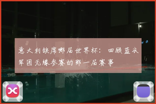 意大利缺席哪届世界杯:回顾蓝衣军团无缘参赛的那一届赛事